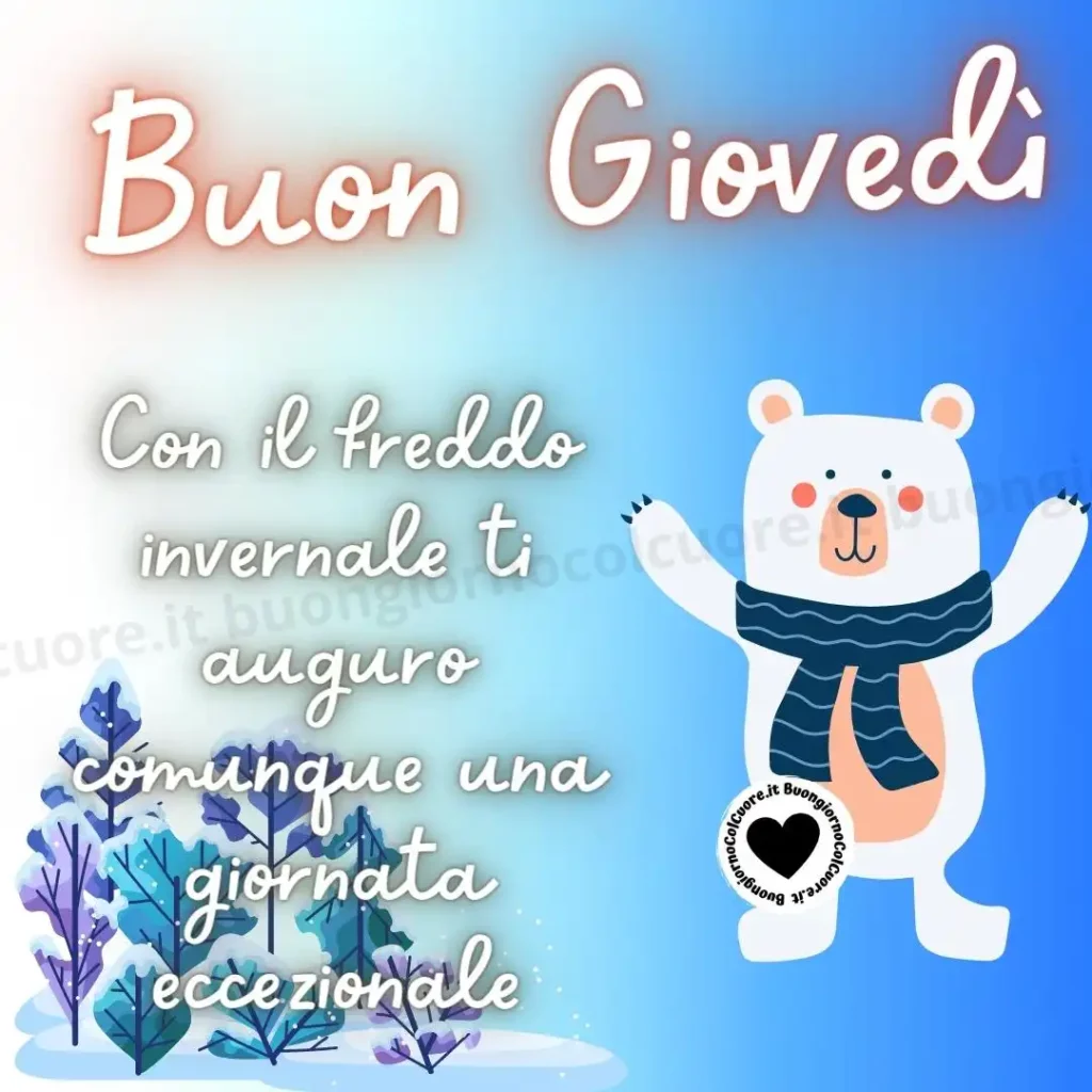 Con freddo ed allegria Buon giovedì invernale da parte mia!