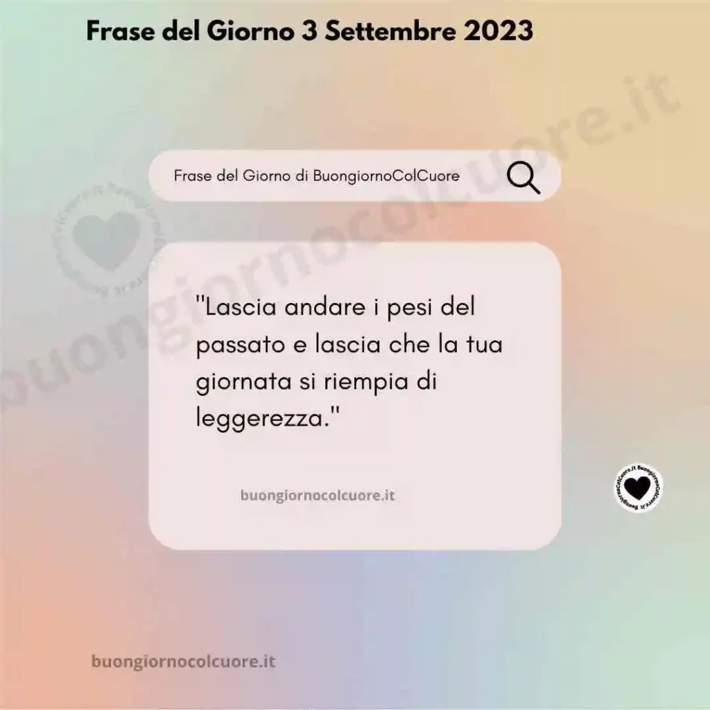 Frase del Giorno 3 Settembre 2023