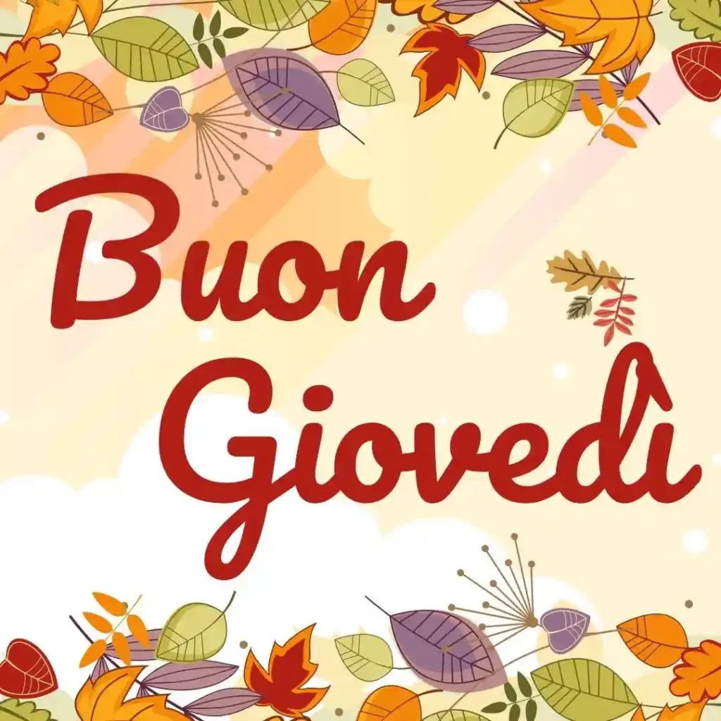 Un saluto di buon giovedì con decorazioni autunnali