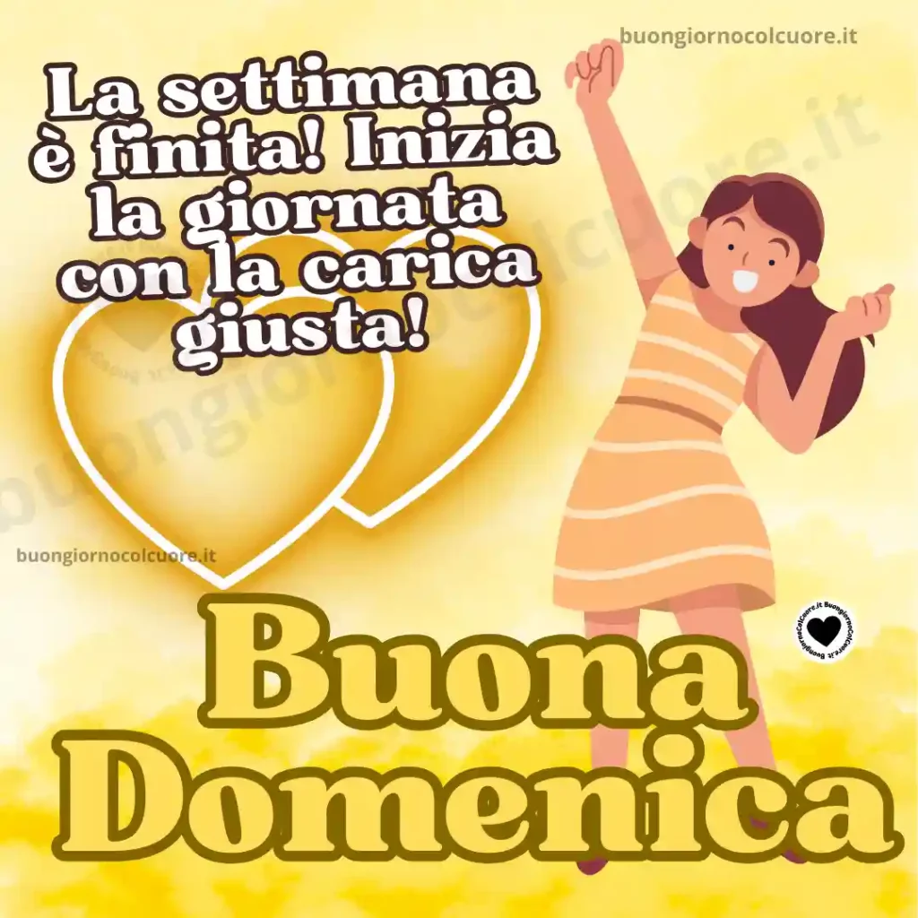 La settimana è finita! Inizia la giornata con la carica giusta! Buona Domenica!