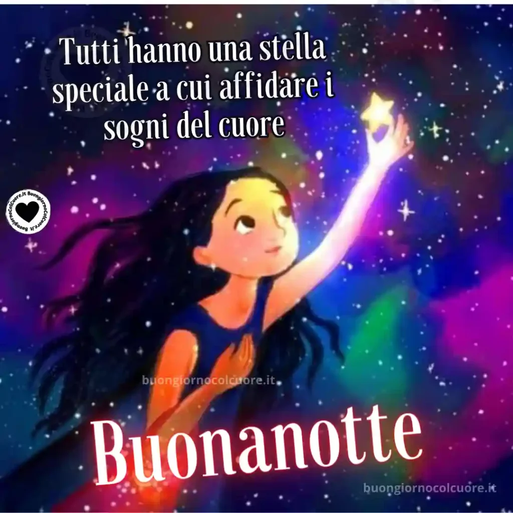 Tutti hanno una stella speciale a cui affidare i sogni del cuore. Buonanotte.